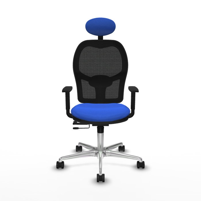 PIQUERAS Y CRESPO Silla de oficina Jorquera con mecanismo Sincro/Traslack, Azul y Negro