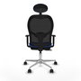 PIQUERAS Y CRESPO Silla de oficina Jorquera con mecanismo Sincro/Traslack, Azul y Negro