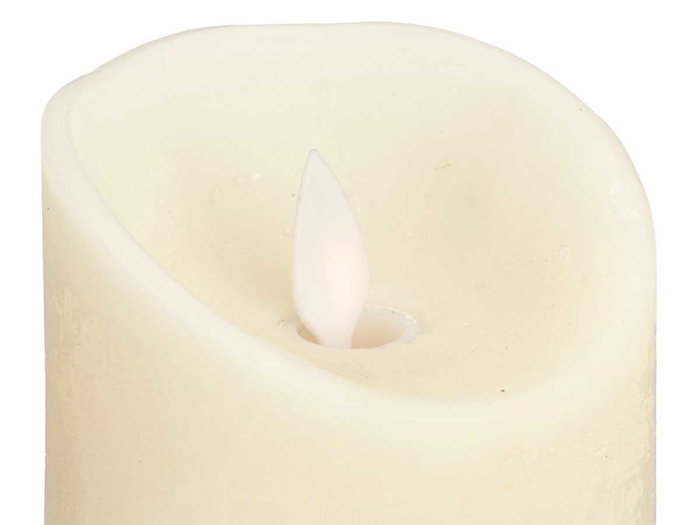 Giftdecor Vela Led Crema Alta 7,5x20x7,5 cm Plastico Cera Amarillo 2xAA (Set de 12)