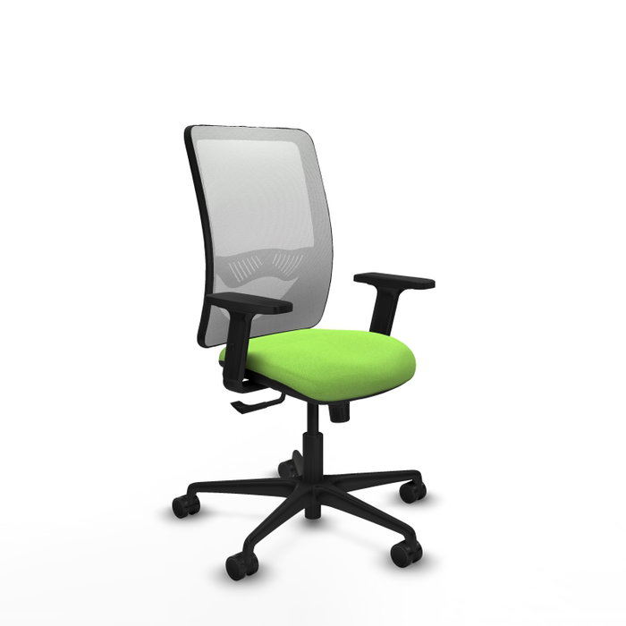 Silla de oficina Zulema con mecanismo Sincro tapizada con Tela color Pistacho y malla color Blanco. Equipada con lumbar 1D, Brazos 2D y Ruedas 65mm nailon Silla de oficina Zulema con mecanismo Sincro tapizada con Tela color Pistacho y malla color Blanco. Equipada con lumbar 1D, Brazos 2D y Ruedas 65mm nailon
