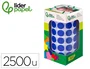 Liderpapel Gomets Circulares Autoadhesivos 15 mm Azul Rollo 2500 Unidades en Caja de Cartón