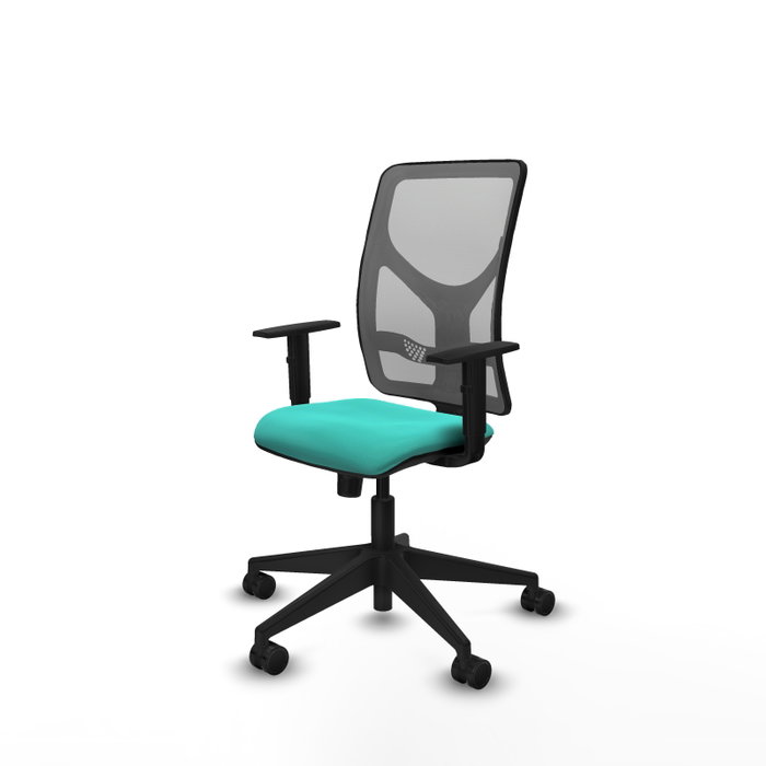 PIQUERAS Y CRESPO Silla de oficina Motilla con mecanismo Sincro, Turquesa y Gris