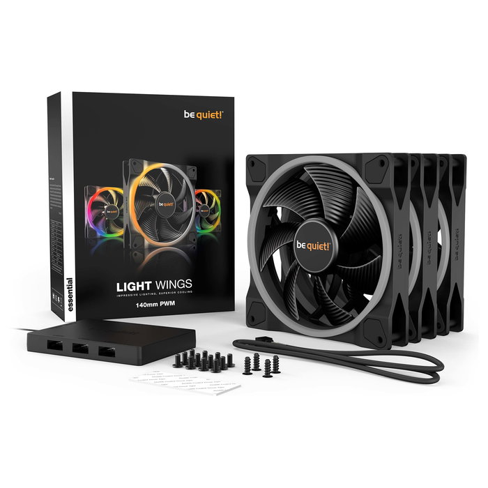 Be Quiet! LIGHT WINGS 140mm PWM ARGB Triple-Pack Ventilador para PC Be Quiet! LIGHT WINGS 140mm PWM ARGB Triple-Pack Ventilador para PC