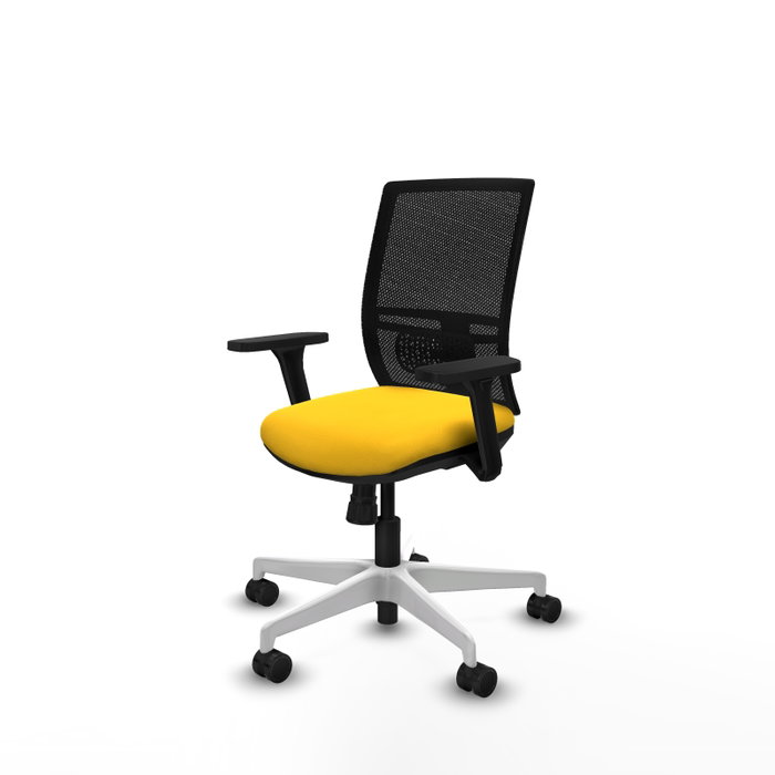 PIQUERAS Y CRESPO Silla de oficina Yunquera con mecanismo Sincro, Amarillo y Negro