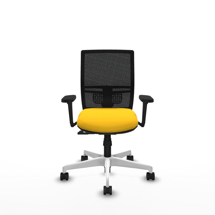 PIQUERAS Y CRESPO Silla de oficina Yunquera con mecanismo Sincro, Amarillo y Negro