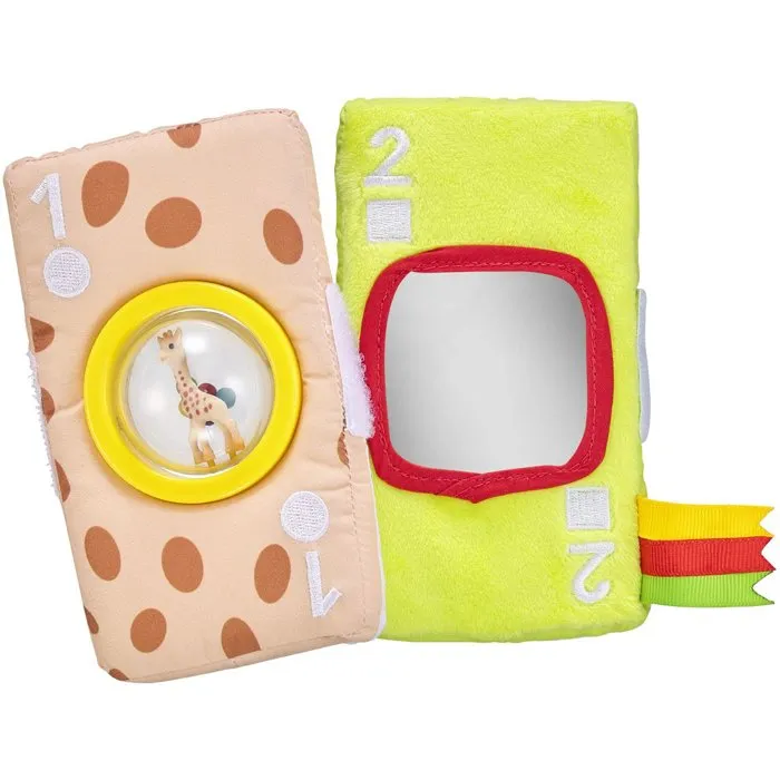 Sophie La Girafe Tarjetas sensoriales Sophie la Jirafa - Varios materiales con Braille y Velcro - Ref: AAATG69951