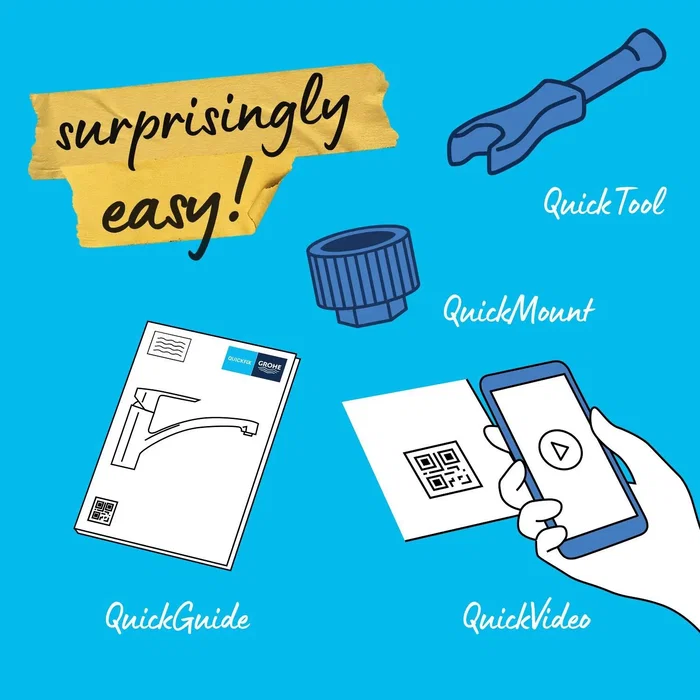 Grohe Mezclador de Fregadero Monomando de Lavabo con Acabado en Cromo