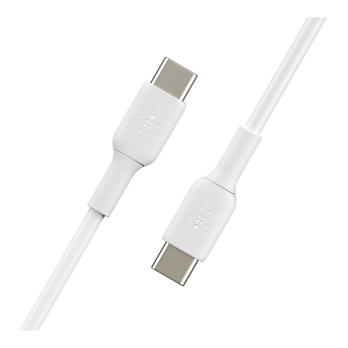 Belkin CAB003BT2MWH Cable USB-C a USB-C 2 Metros Blanco, PVC, Plug and Play