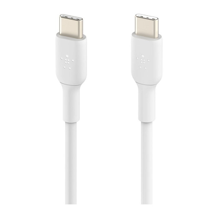 Belkin CAB003BT2MWH Cable USB-C a USB-C 2 Metros Blanco, PVC, Plug and Play