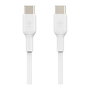 Belkin CAB003BT2MWH Cable USB-C a USB-C 2 Metros Blanco, PVC, Plug and Play