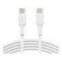 Belkin CAB003BT2MWH Cable USB-C a USB-C 2 Metros Blanco, PVC, Plug and Play
