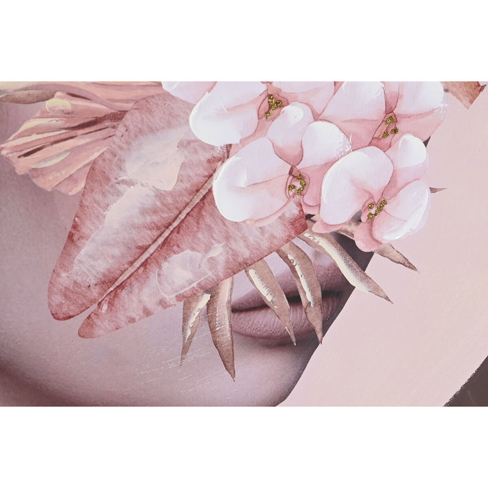 DKD Home Decor Cuadro Lienzo Chica Flores (Set de 2)