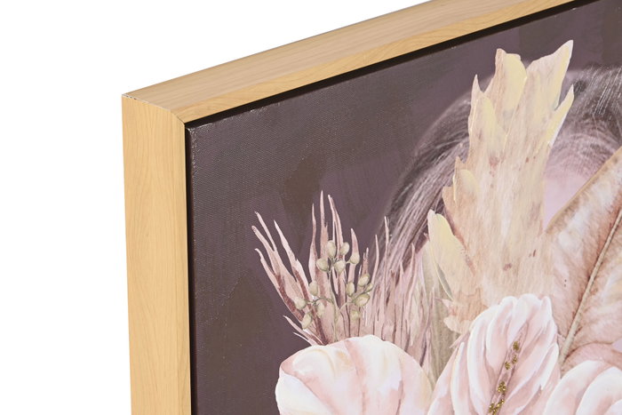 DKD Home Decor Cuadro Lienzo Chica Flores (Set de 2)