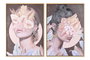 DKD Home Decor Cuadro Lienzo Chica Flores (Set de 2)