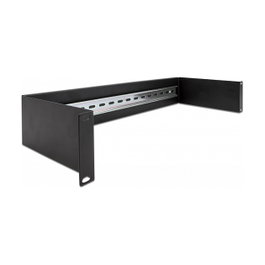 DeLOCK Panel de riel DIN 19″ 2U negro