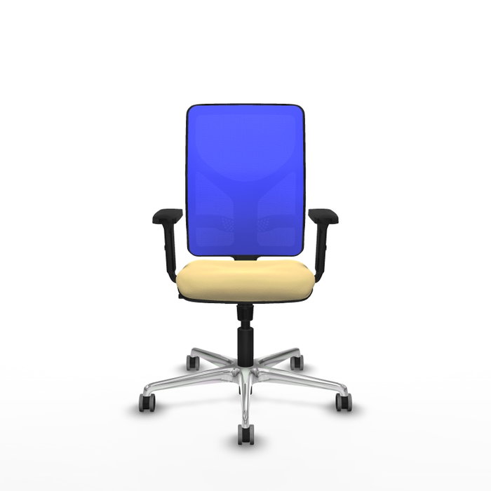 PIQUERAS Y CRESPO Silla de oficina Motilla con mecanismo Sincro, Crema y Azul PIQUERAS Y CRESPO Silla de oficina Motilla con mecanismo Sincro, Crema y Azul