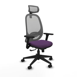 PIQUERAS Y CRESPO Silla de oficina Cilanco con mecanismo Sincro, Morado y Gris