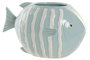 DKD Home Decor Jarron Cnacc 26 Mediterraneo Azul Celeste Blanco Gres 14 x 14 x 24 cm