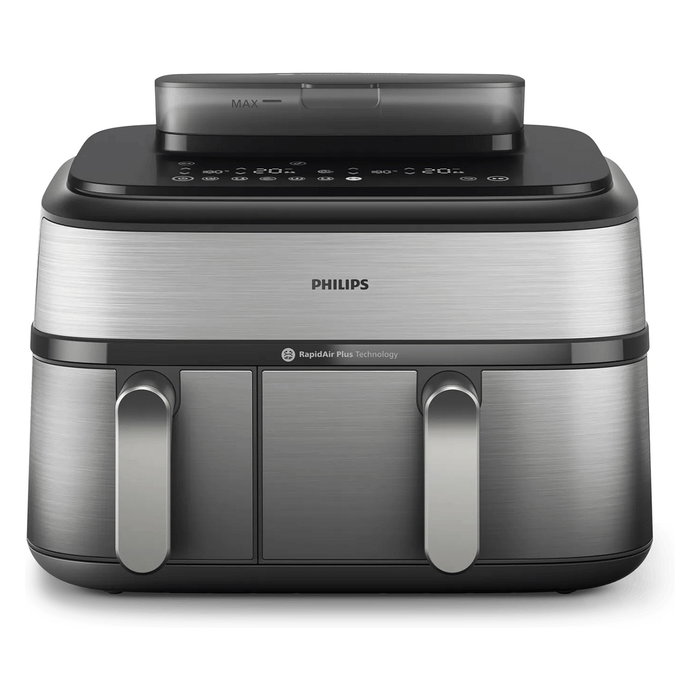 Philips Airfryer NA555/00 Dual Basket 9L Silver Philips Airfryer NA555/00 Dual Basket 9L Silver