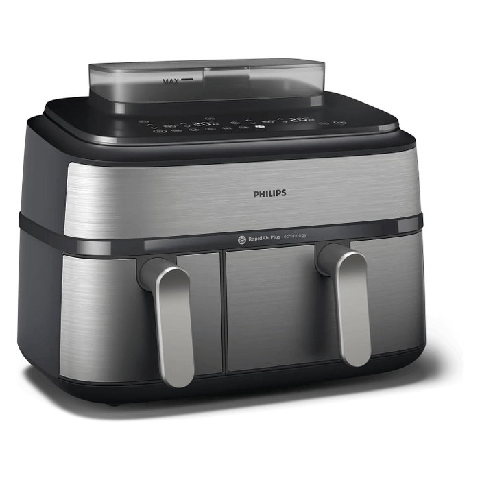 Philips Airfryer NA555/00 Dual Basket 9L Silver Philips Airfryer NA555/00 Dual Basket 9L Silver