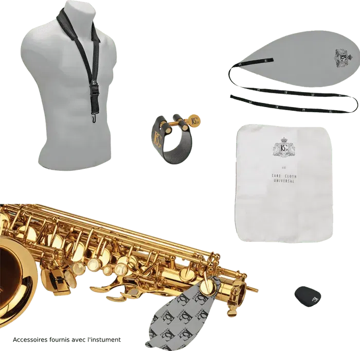 SML Saxofón Soprano Curvado SC620 SML Dorado Lacado Sib Con Kit BG Completo