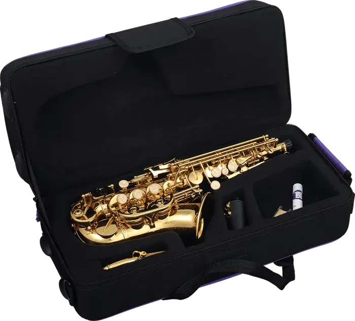 SML Saxofón Soprano Curvado SC620 SML Dorado Lacado Sib Con Kit BG Completo