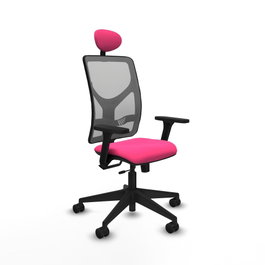 PIQUERAS Y CRESPO Silla de oficina Motilla Rosa y Gris