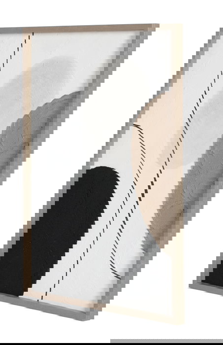 DKD Home Decor Cuadro Abstracto Marron Negro Lienzo Pino 70 x 50 x 3.5 cm (2 Unidades)