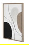 DKD Home Decor Cuadro Abstracto Marron Negro Lienzo Pino 70 x 50 x 3.5 cm (2 Unidades)