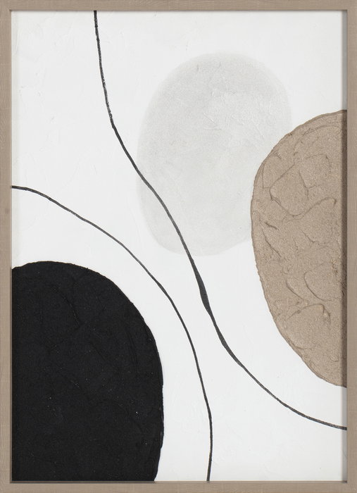 DKD Home Decor Cuadro Abstracto Marron Negro Lienzo Pino 70 x 50 x 3.5 cm (2 Unidades)