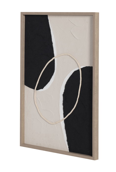 DKD Home Decor Cuadro Abstracto Marron Negro Lienzo Pino 70 x 50 x 3.5 cm (2 Unidades)