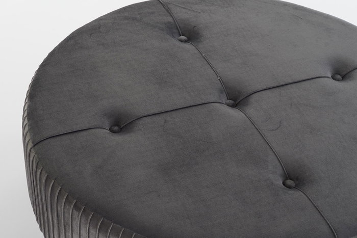 DKD Home Decor Reposapiés Velvet Gris Oscuro