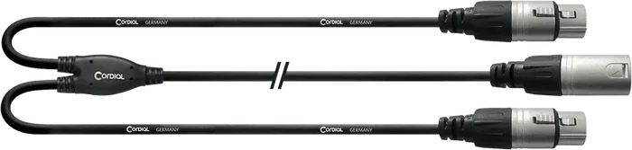 Cordial Cable Y XLR Macho / 2 XLR Hembra 30 cm