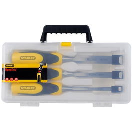 Stanley Juego 3 Formones Filo Biselado Mango Bimaterial 2-16-887 para Madera y Plástico