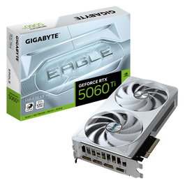 Gigabyte GeForce RTX 5060 Ti EAGLE OC ICE 16G Tarjeta Gráfica - 16 GB GDDR7, 128 bits, PCIe 5.0, 2617 MHz, 2x Ventiladores, Blanco - GV-N506TEAGLEOC ICE-16GD