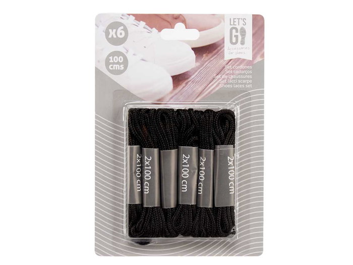 ARTE REGAL 6 CORDONES NEGRO 100CM