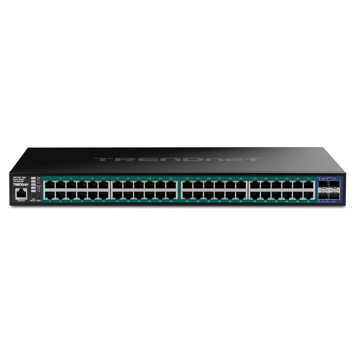 TRENDnet TPE-3524SF Switch Gigabit Web Smart 52 Puertos PoE+, 740W, 4 Slots SFP+ 10G, Gestionado
