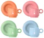 Bialetti Set de 4 Tazas de Espresso con Platos Mercato Della Frutta