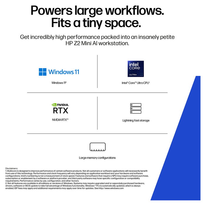 HP Workstation Z2 Mini G1i con Intel Core Ultra 7 265, 16GB RAM, SSD 512GB, NVIDIA RTX A400 4GB, Windows 11 Pro, WiFi 7, Mini PC