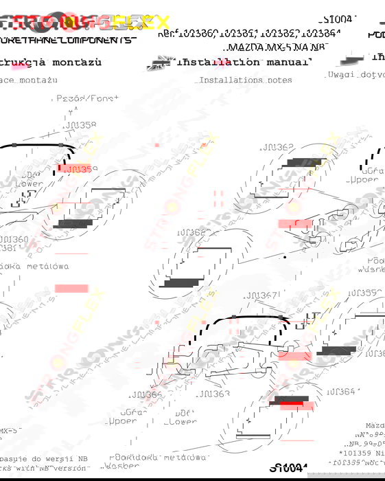 StrongFlex STF101366B Silentblock Suspensión Trasera Superior Interior-Exterior