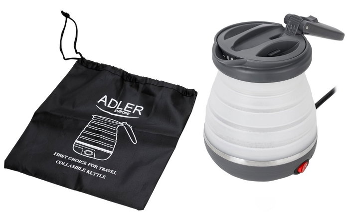 Adler Hervidor de agua plegable de viaje 0,6l - Gris Adler Hervidor de agua plegable de viaje 0,6l - Gris