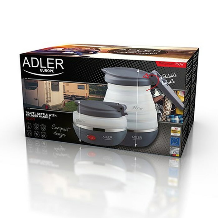 Adler Hervidor de agua plegable de viaje 0,6l - Gris Adler Hervidor de agua plegable de viaje 0,6l - Gris