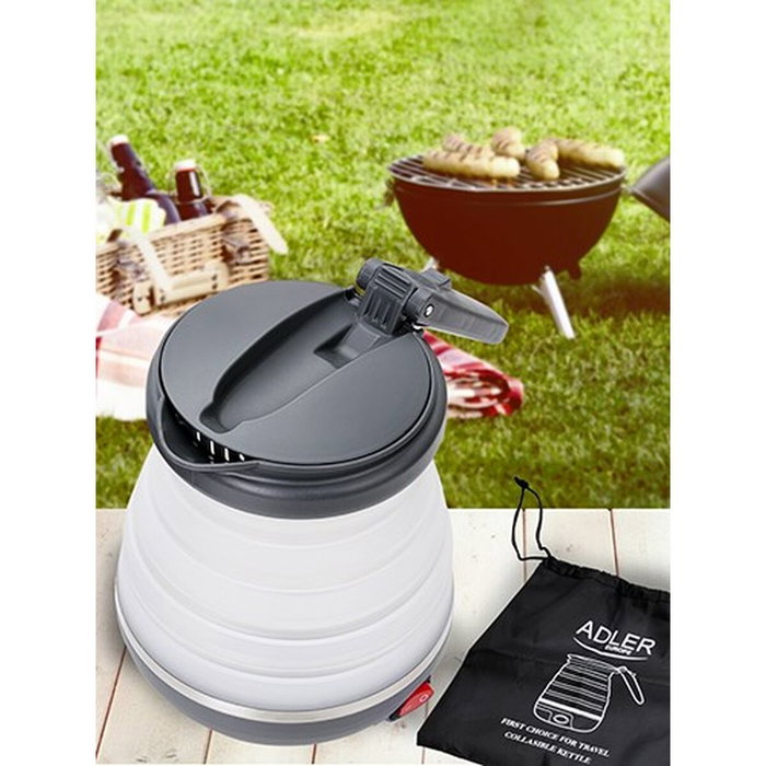 Adler Hervidor de agua plegable de viaje 0,6l - Gris
