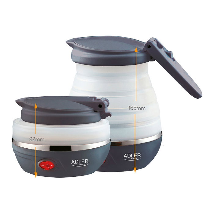 Adler Hervidor de agua plegable de viaje 0,6l - Gris