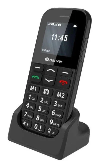 Denver BAS-18800L Teléfono móvil 4G para personas mayores Negro