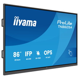 Iiyama TN8605A-B1AG - Panel Interactivo Táctil de 85.6" (217 cm) 4K Ultra HD, IPS, USB-C, Altavoces, montaje VESA, para Educación