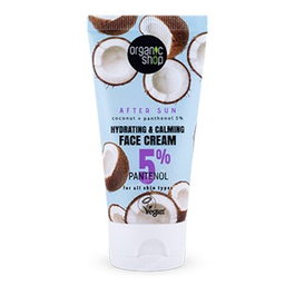 ORGANIC SHOP Crema Facial Hidratante Calmante Aftersun con Coco y Pantenol 5%, 50 ml