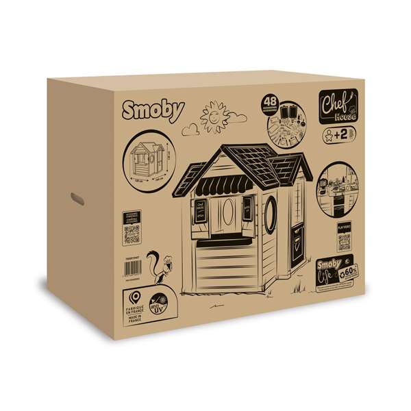 Smoby Casa Chef Cocina de Juguete para Niños +3 años, 1.35x124 cm con 48 Accesorios