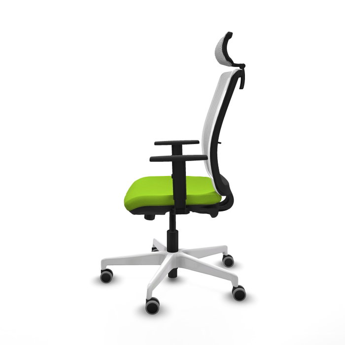 PIQUERAS Y CRESPO Silla de oficina Haches con mecanismo Sincro/Traslack Pistacho y Blanco