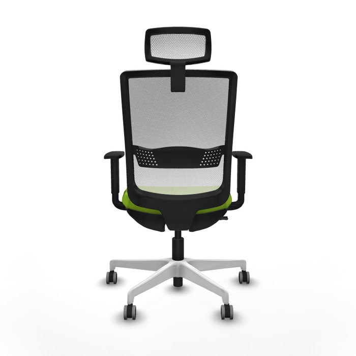 PIQUERAS Y CRESPO Silla de oficina Haches con mecanismo Sincro/Traslack Pistacho y Blanco
